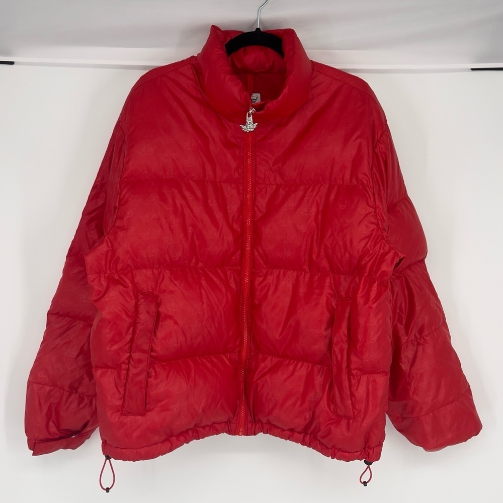 Boys Lie Red Colorful Puffer Logo Embroidered Full Zip Winter Coat M/L - Picture 6 of 16